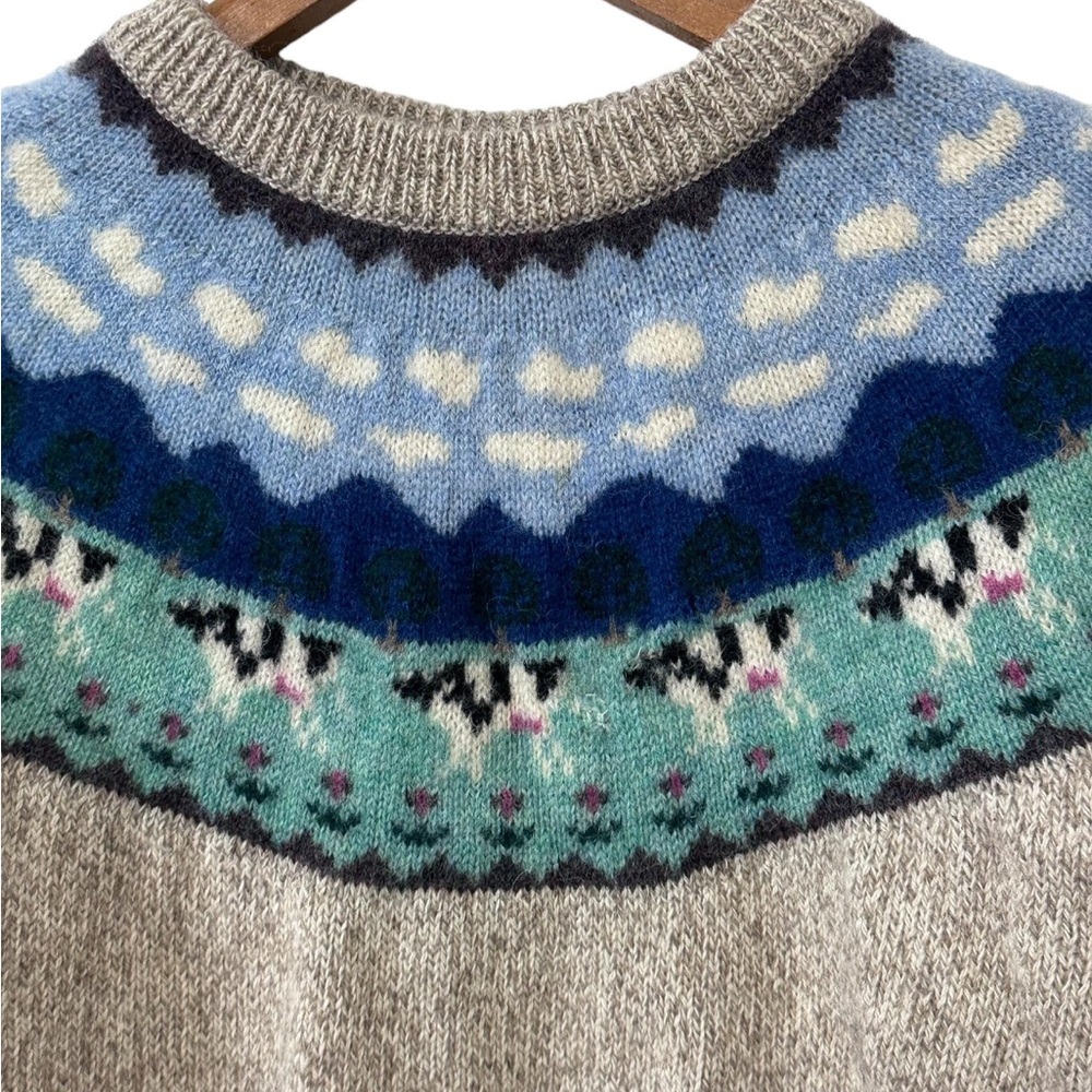 Vintage Eddie Bauer wool cow print sweater - Picture 5 of 7